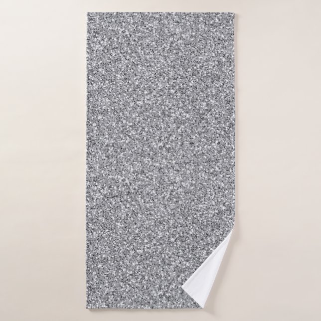 Metallic Silver Glitter Bath Towel (Bath Towel)