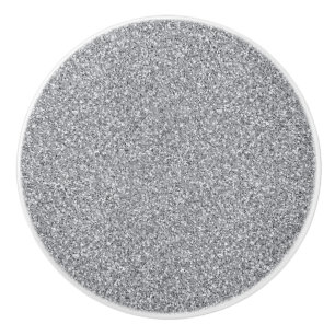Metallic Silver Glitter Ceramic Knob