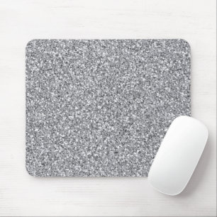 Metallic Silver Glitter Mouse Pad