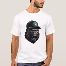 Metallic Silver Gorilla Mascot 