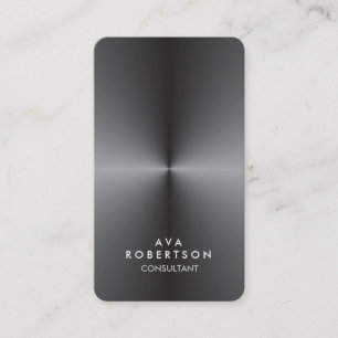 Metallic Silver Gray Consultant Manager Business Card