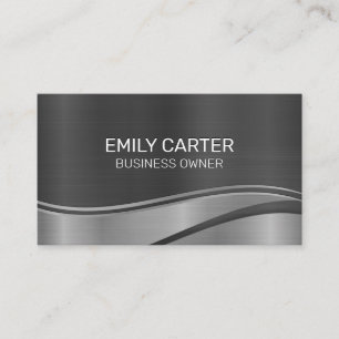 Metallic Silver Grey Background Business Card
