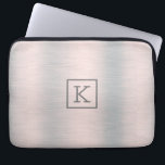 Metallic silver-grey brushed aluminium look laptop sleeve<br><div class="desc">Slick metallic silver-grey brushed aluminium background.</div>
