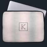 Metallic silver-grey brushed aluminium look laptop sleeve<br><div class="desc">Slick metallic silver-grey brushed aluminium background.</div>