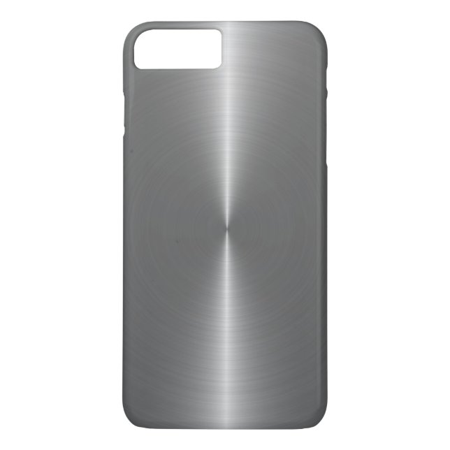 Metallic Silver-Grey Faux Stainless Steel Look Case-Mate iPhone Case (Back)