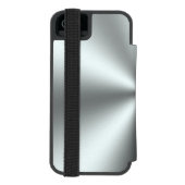 Metallic Silver-Grey Stainless-Steel Look Incipio iPhone Wallet Case (Folio Back)