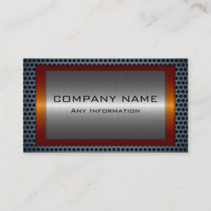 Metallic Silver Grey Steel Metal Hole Look #5 Business Card