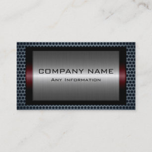 Metallic Silver Grey Steel Metal Hole Look #7 Business Card