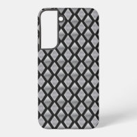 Metallic Silver Harlequin and Glitter Print