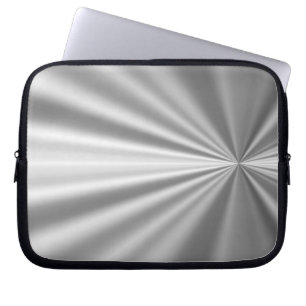 Metallic silver laptop sleeve