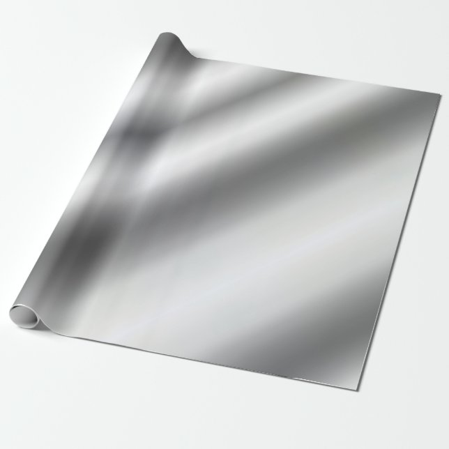 Metallic Silver Look Glamourous Template Best Wrapping Paper (Unrolled)