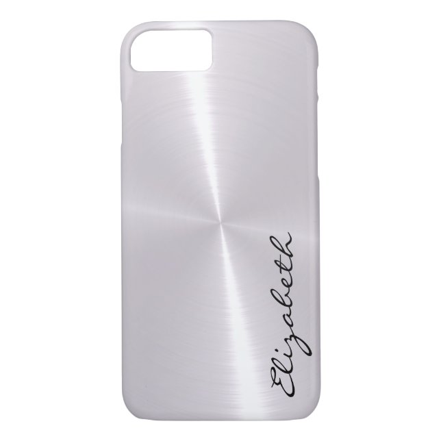 Metallic Silver Stainless Steel Metal Look Case-Mate iPhone Case (Back)