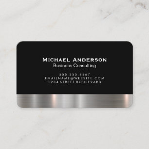 Metallic Silver Trim Business Card
