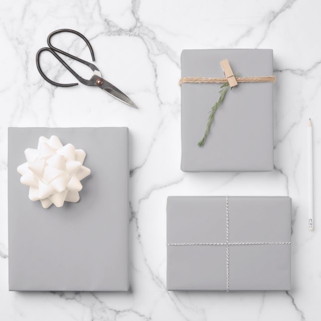 Metallic Silver Wrapping Paper Sheets for Presents (Front)