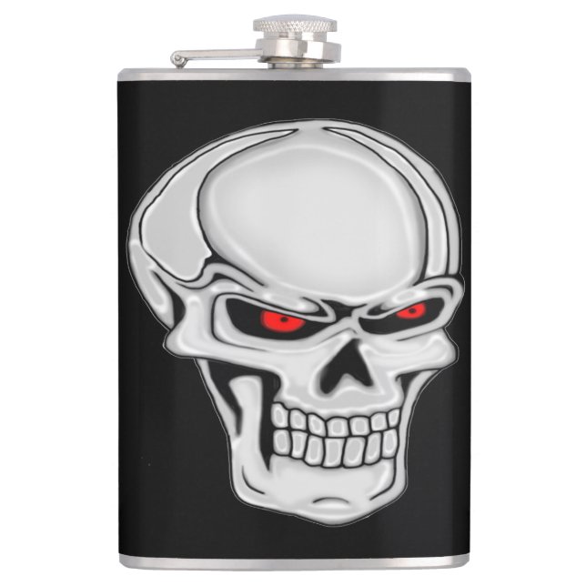 Metallic Skull Hip Flask (Front)