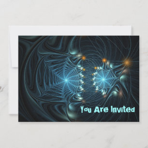Metallic Spider Webs Invitation