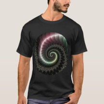 Metallic spiral fractal t-shirt