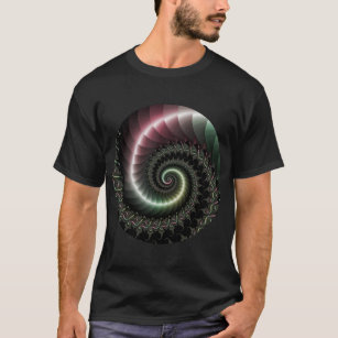 Metallic spiral fractal t-shirt