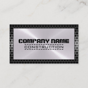 Metallic Stainless Metal Steel Border Look #6 Business Card