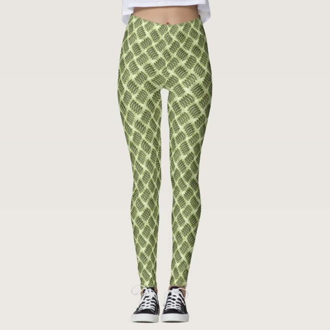 Metallic Stainless Steel Chequered Board Leggings (Front)