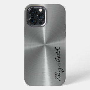 Metallic Stainless Steel Metal Look iPhone 13 Pro Max Case
