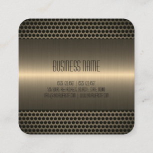 Metallic Stainless Steel Metal Look Square Business Card