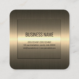 Metallic Stainless Steel Metal Look Square Business Card