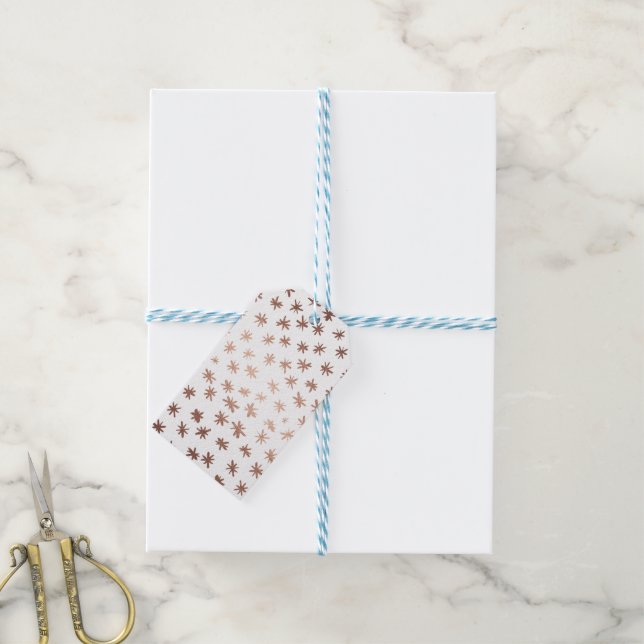 Metallic stars - copper gift tags (With Twine)