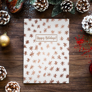 Metallic stars - copper holiday card