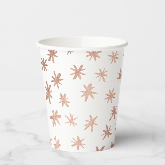 Metallic stars - copper paper cups (Left)