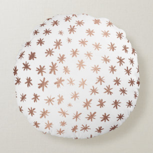 Metallic stars - copper round cushion