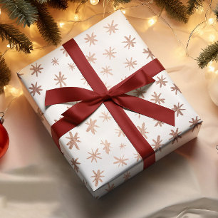 Metallic stars - copper wrapping paper sheet