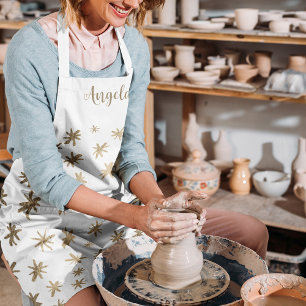 Metallic stars - gold apron