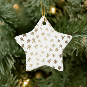 Metallic stars - gold Ceramic Ornament