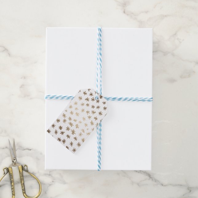 Metallic stars - gold gift tags (With Twine)