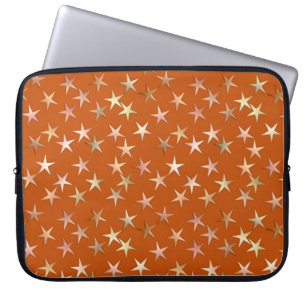 Metallic stars, pale gold and copper shades laptop sleeve