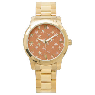 Metallic stars, pale gold and copper shades watch