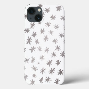 Metallic stars - silver iPhone 13 case