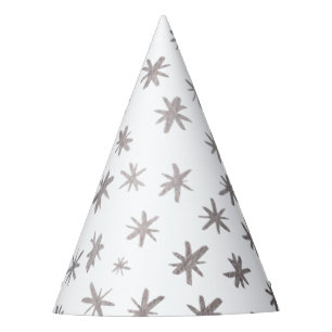 Metallic stars - silver party hat