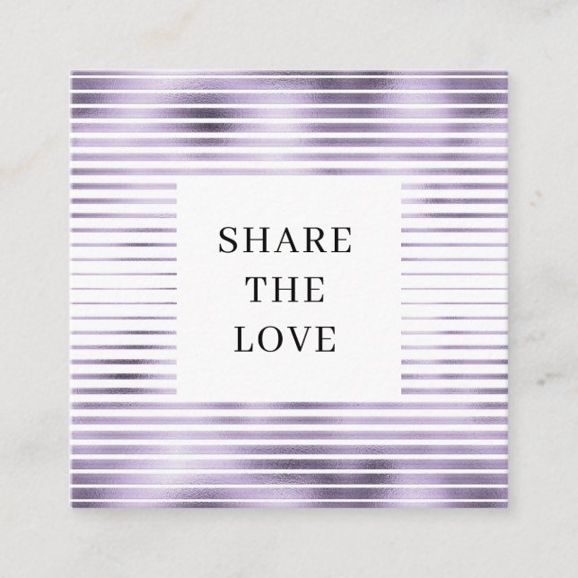 metallic stripes lavender foil modern Loyalty Card (Front)