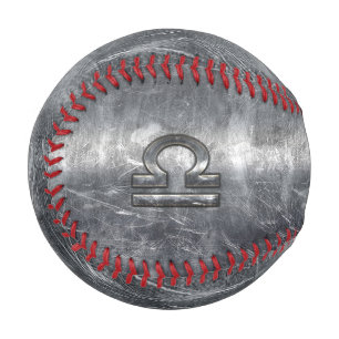 Metallic Style Libra Zodiac Sign Baseball