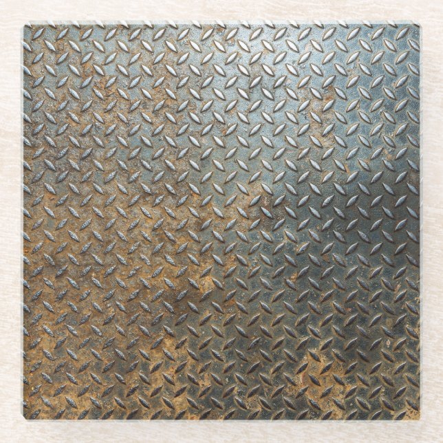 Metallic surface, reflective texture background. glass coaster (Front)