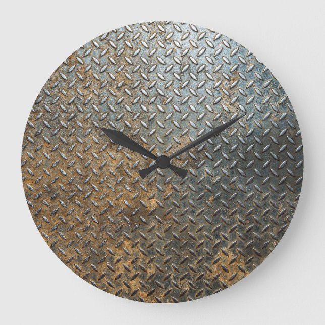 Metallic surface, reflective texture background. large clock (Front)