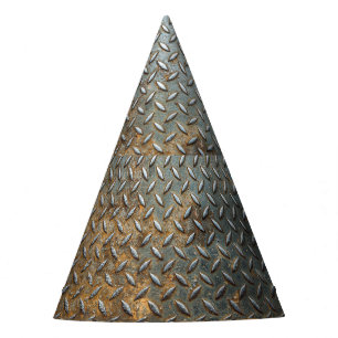 Metallic surface, reflective texture background. party hat