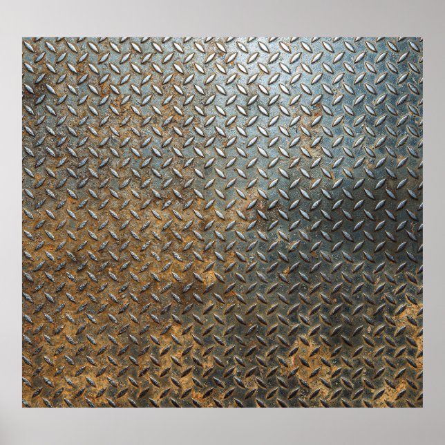Metallic surface, reflective texture background. poster (Front)