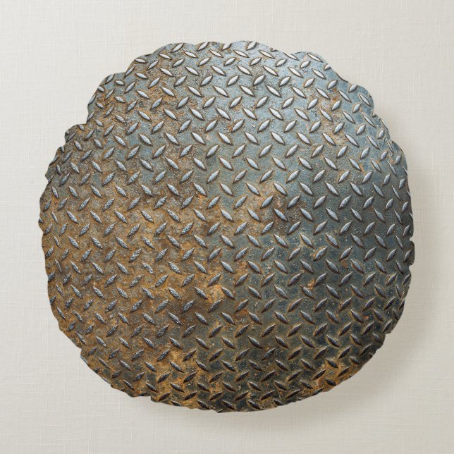 Metallic surface, reflective texture background. round cushion (Front)