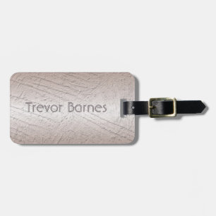 Metallic surface texture. Name. Luggage Tag