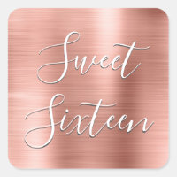 Metallic Sweet 16 Birthday Rose Gold Blush Pink