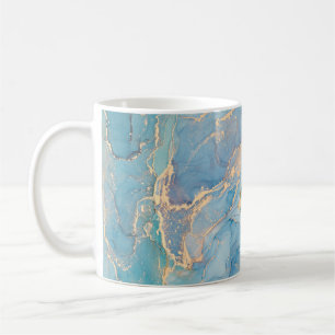 Metallic Swirls: Abstract Fluid Art Coffee Mug
