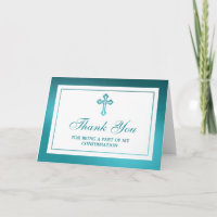 Metallic Teal Cross Holy Communion Or Confirmation